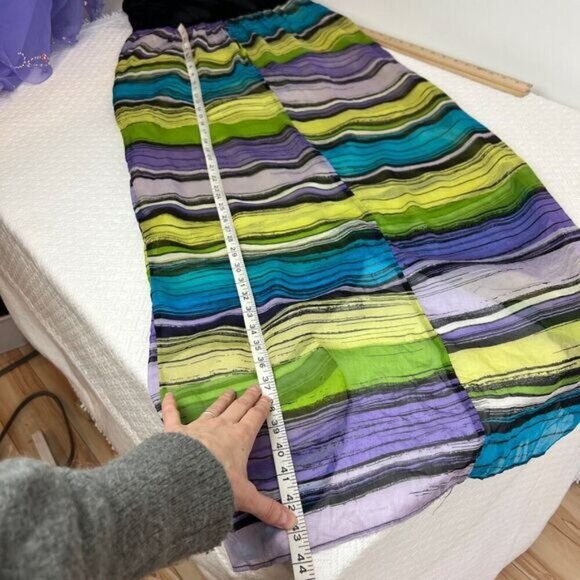 Bebe Large Y2K Multi Halter Sleeveless Open Back Maxi Dress Sundress Silk Beach - Picture 8 of 13